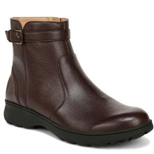 Vionic Redding Waterproof Leather Ankle Boots Women US 9 M NEW Chocolate Brown